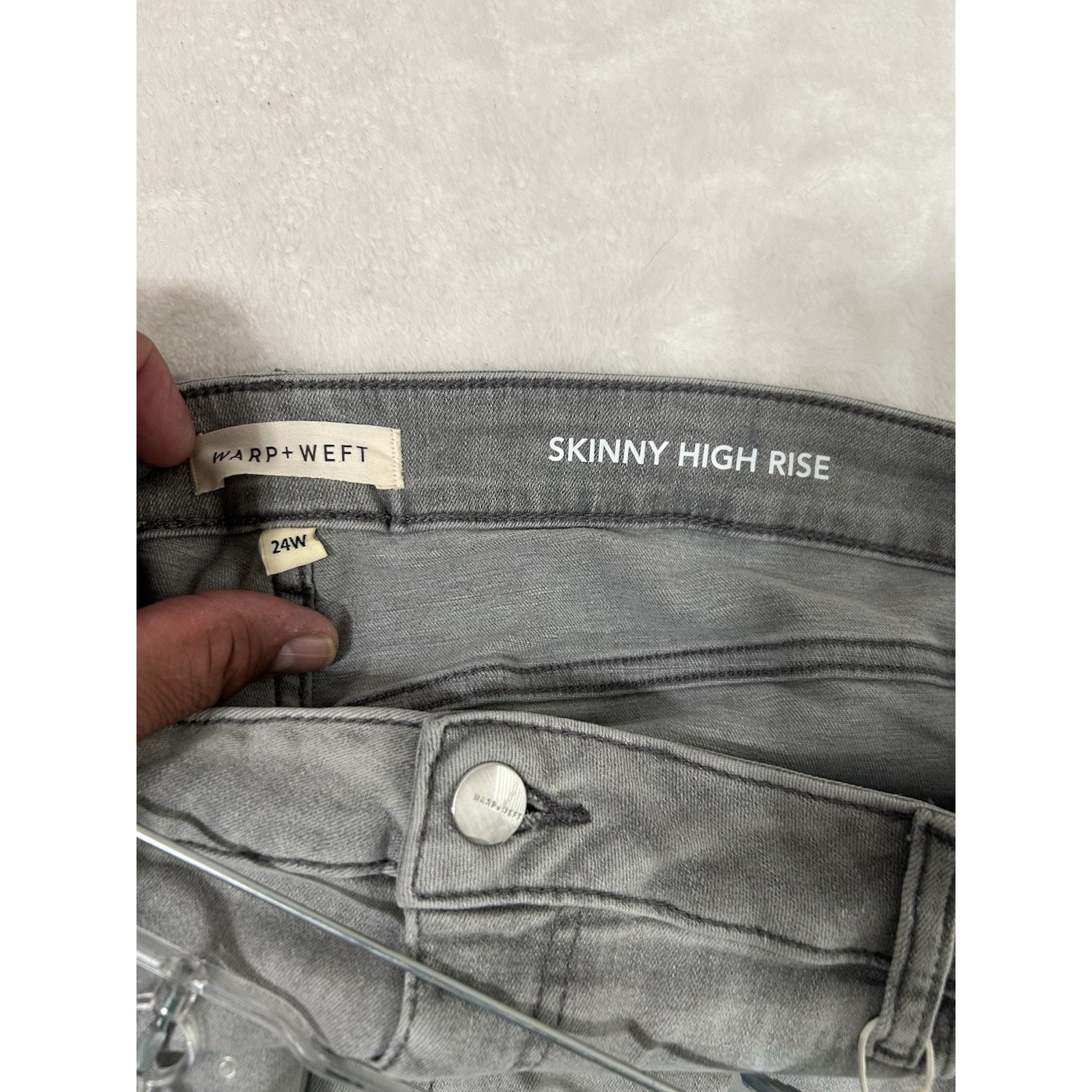 Warp + Weft Women’s Gray Skinny High Rise Jeans Stretch Denim Plus Size 24w Nwt — image 3 of 6